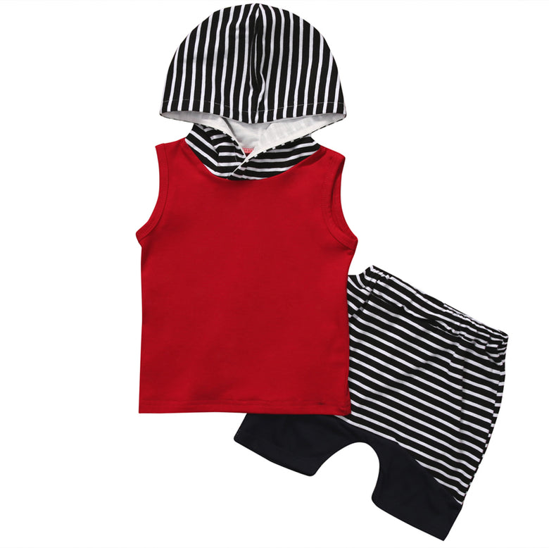 Sleeveless Runway T-shirt+Striped Pants