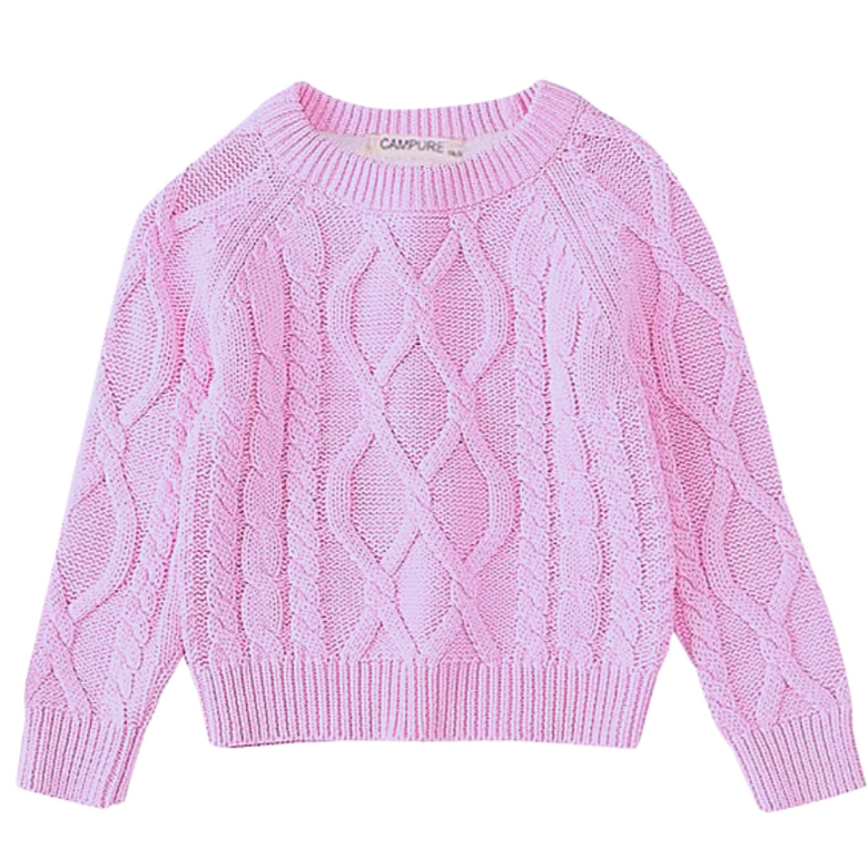 Pink cable online knit sweater