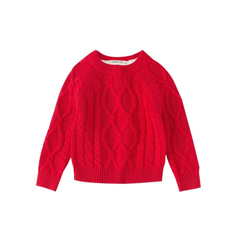 Kashmere Red Cable Knit Sweater