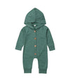 Green Hooded Romper Long Sleeve