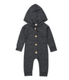 Charcoal Hooded Romper Long Sleeve