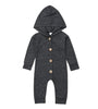 Charcoal Hooded Romper Long Sleeve
