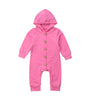 Pink Hooded Romper Long Sleeve