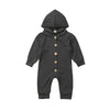 Dark Grey Hooded Romper Long Sleeve