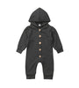 Dark Grey Hooded Romper Long Sleeve