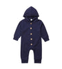 Navy Hooded Romper Long Sleeve