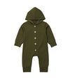 Olive Green Hooded Romper Long Sleeve
