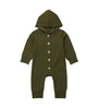 Olive Green Hooded Romper Long Sleeve