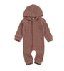 Mauve Hooded Romper Long Sleeve