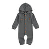 Smoke Grey Hooded Romper Long Sleeve