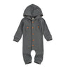Smoke Grey Hooded Romper Long Sleeve
