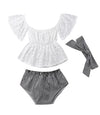 Hollow Out Short Sleeve Set
