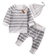 3 Piece Long Sleeve Striped Set