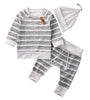 3 Piece Long Sleeve Striped Set
