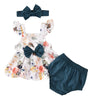 Floral Print Fly Sleeve Bowknot Dress