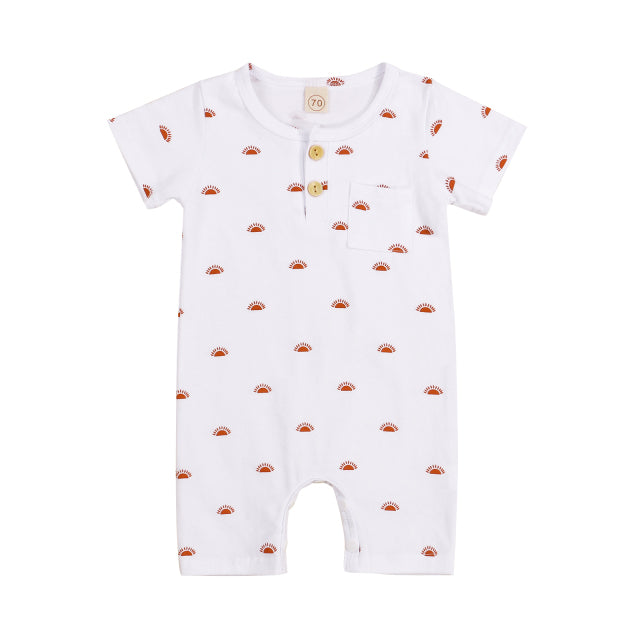 White Sun Print Pocket Jumpsuit