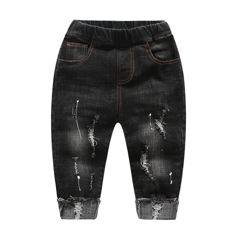 Black Denim Ripped Jeans