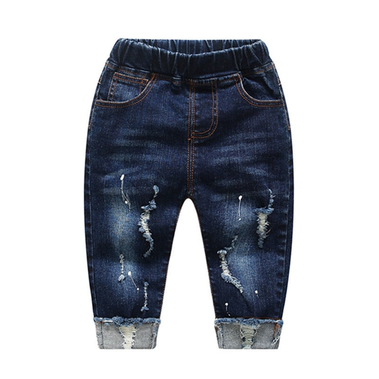 Blue Fray Denim Jeans