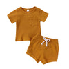 Teddy Ribbed Knit Short Sleeve Set