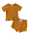 Teddy Ribbed Knit Short Sleeve Set