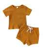 Teddy Ribbed Knit Short Sleeve Set