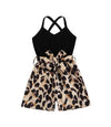 Black Patchwork Leopard Jumpsuit