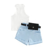 Blue Belted Short Set